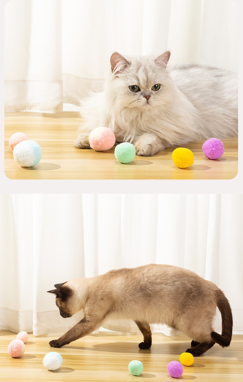 猫 おもちゃ ふわふわ軽量ぽんぽんボール12個入りセット