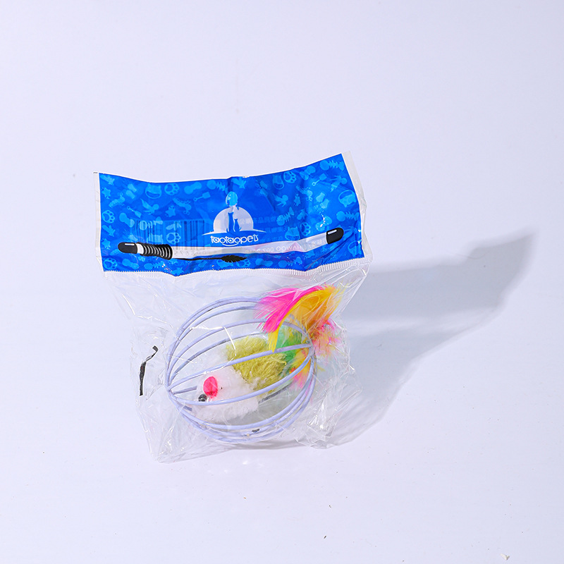 猫 おもちゃ ケージ入りネズミ転がしボール猫用玩具