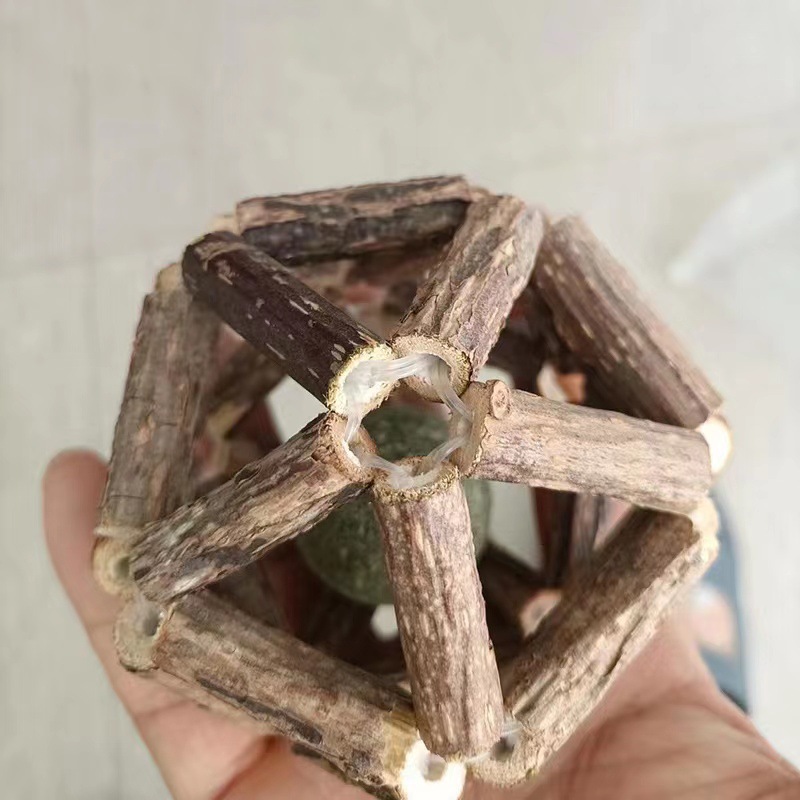 猫 おもちゃ 天然木蔦編みボール型歯磨きおもちゃ