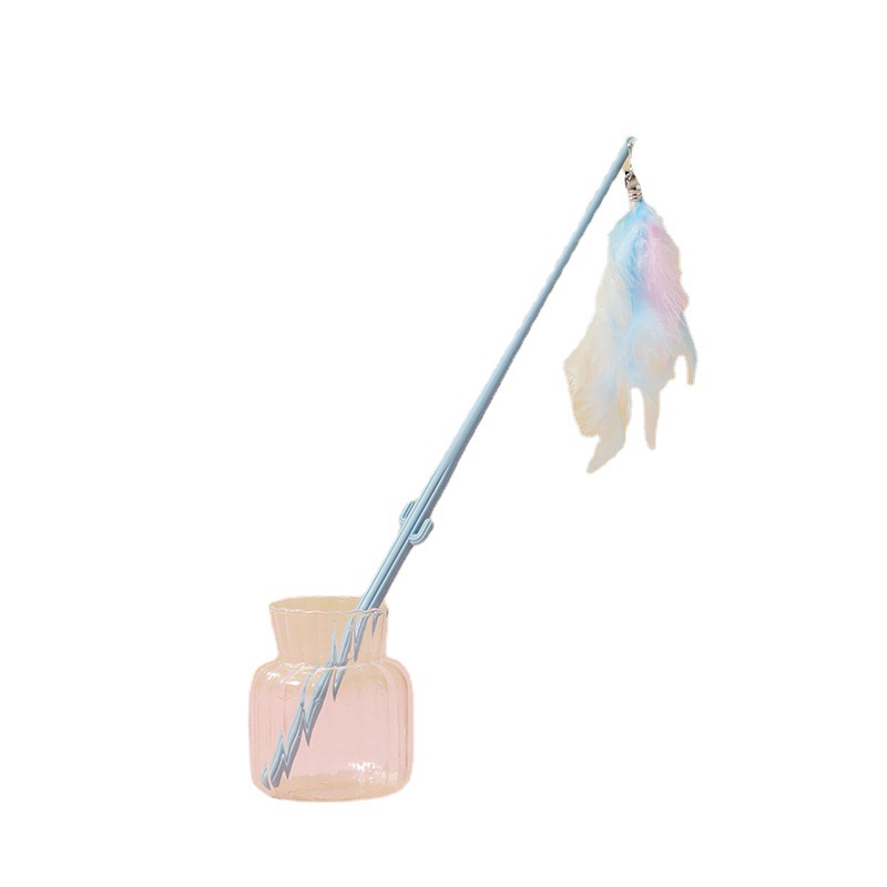 猫 おもちゃ 鈴付きふわふわ羽毛猫じゃらし