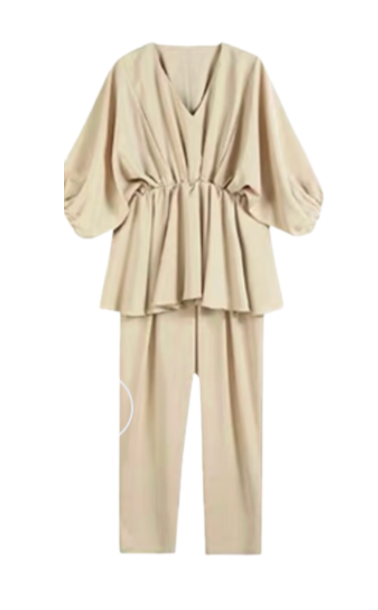 結婚式お呼ばれドレス 柔らかい生地が優しい シンプルパンツドレス