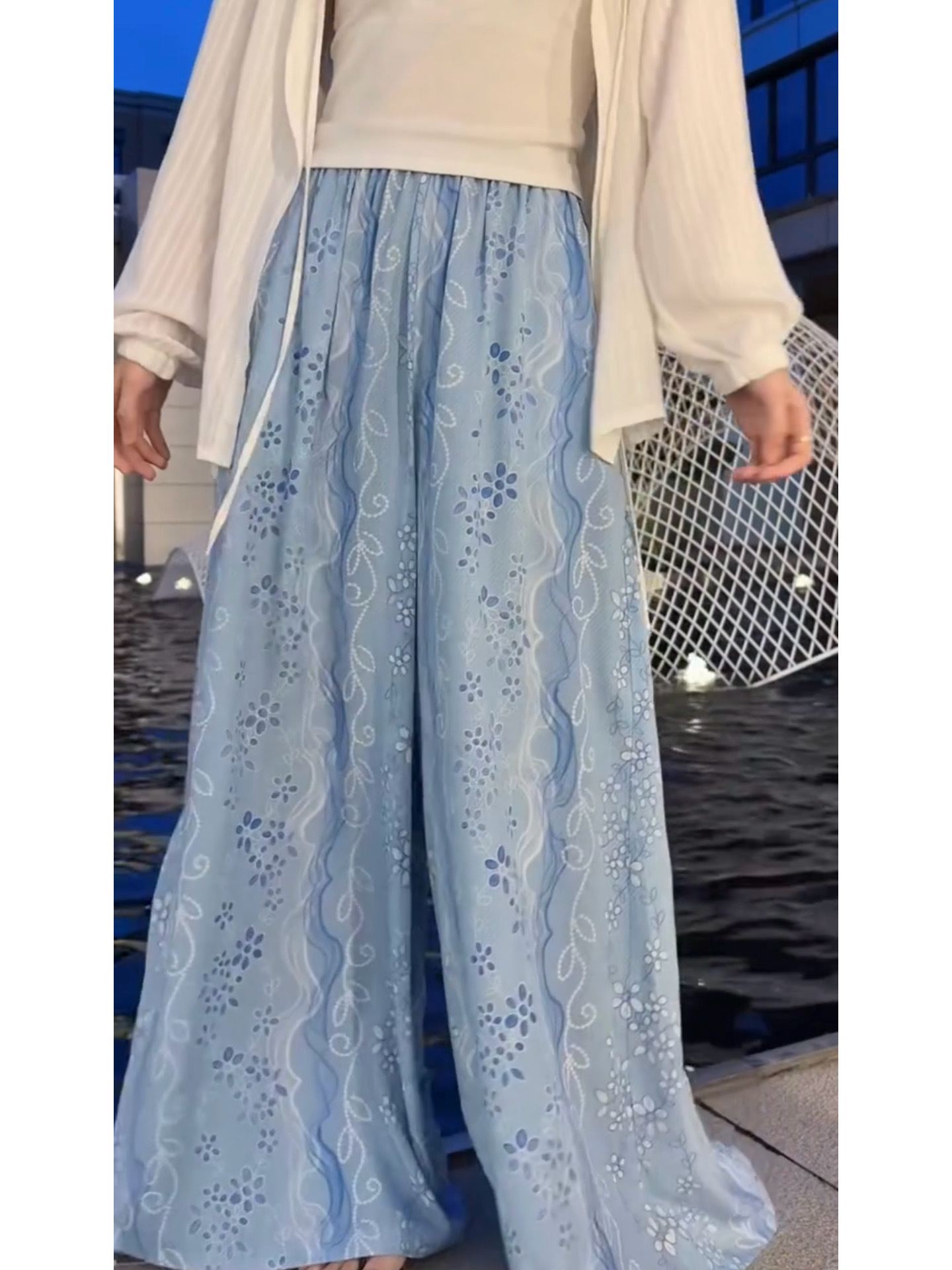 柄 パンツ 花園の舞 ワイドパンツ