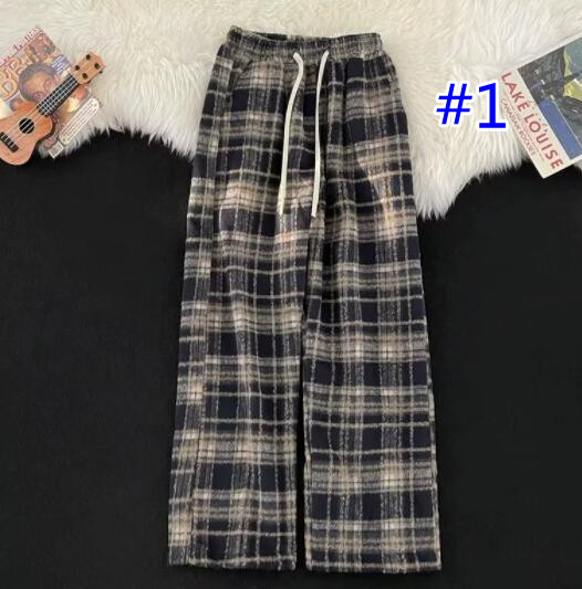 柄 パンツ 秋冬チェック柄パンツ暖かボトムス