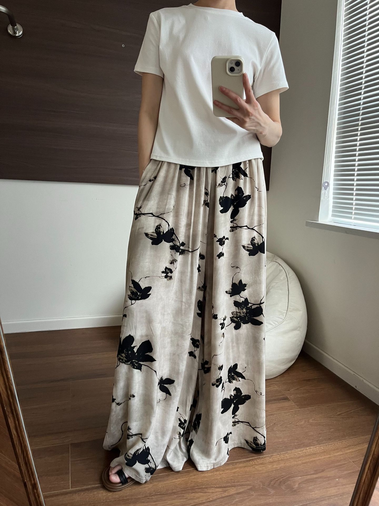 柄 パンツ 花園の舞 ワイドパンツ
