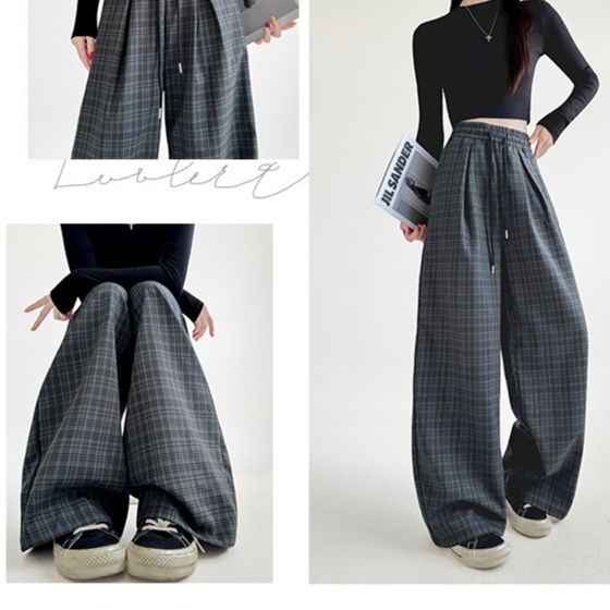 柄 パンツ チェック柄ワイドパンツ レディース ボトムス