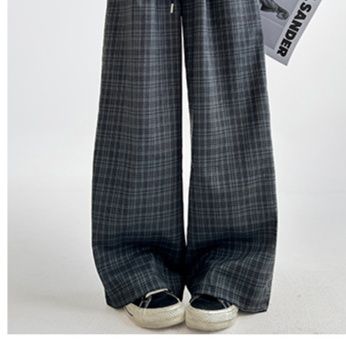 柄 パンツ チェック柄ワイドパンツ レディース ボトムス