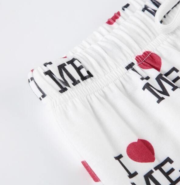 柄 パンツ ハート柄プリントワイドパンツ レディース