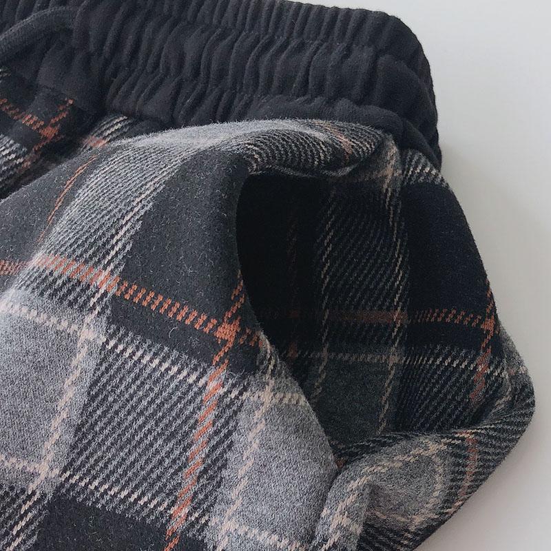 柄 パンツ レディース ハイウエスト ワイドパンツ チェック柄 着痩せ効果