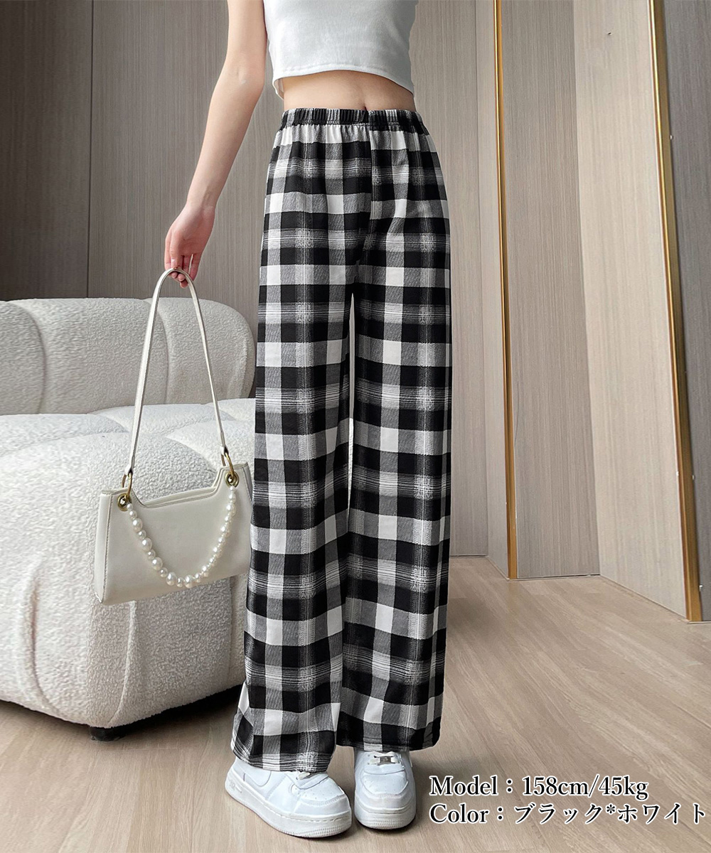 柄 パンツ 裏起毛チェック柄パンツ 防寒あったかボトムス