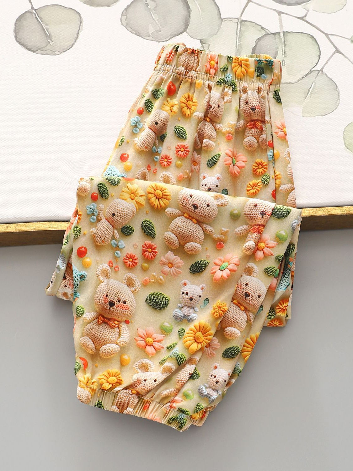 柄 パンツ 立体刺繍の花園ブルマパンツ