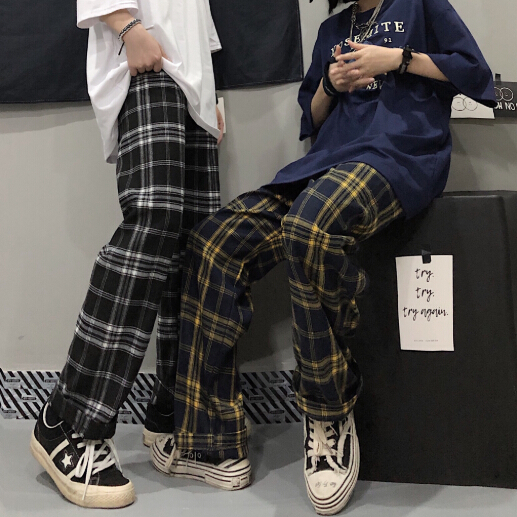 柄 パンツ レトロチェック柄パンツ 男女兼用ボトムス