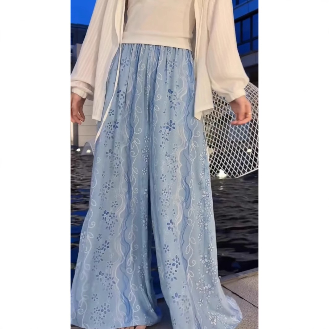 柄 パンツ 花園の舞 ワイドパンツ
