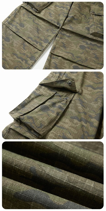 柄 パンツ 迷彩柄 カーゴパンツ 男女兼用 ワイドシルエット ボトムス