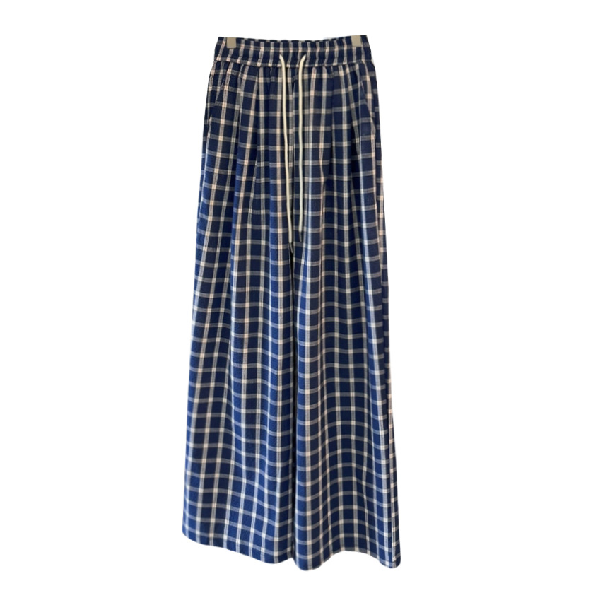 柄 パンツ 新作チェック柄ワイドパンツ　ゆったりシルエット　選べる２色