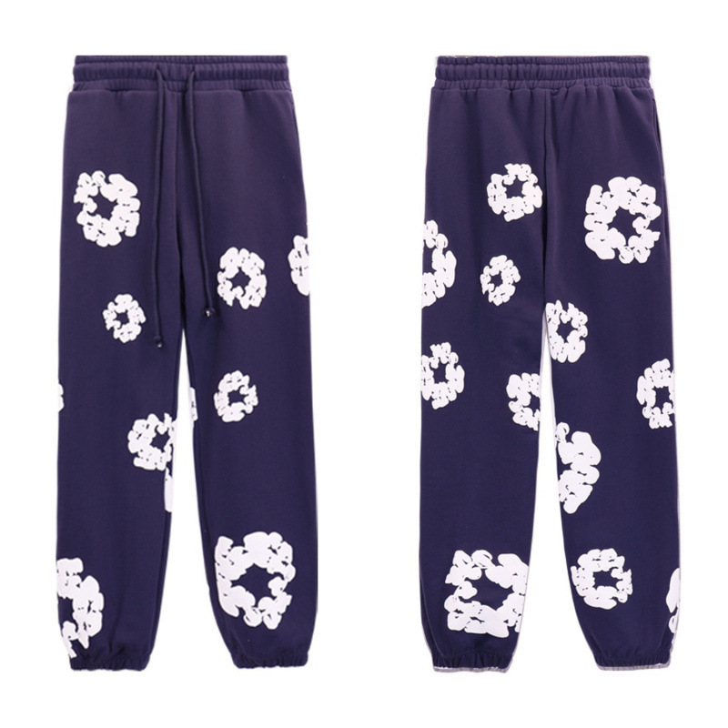 柄 パンツ 花輪モチーフスウェットパンツ