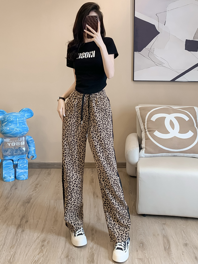 柄 パンツ 野性的ワイドシルエットパンツ