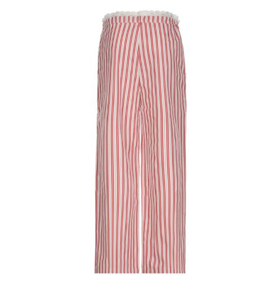 柄 パンツ 縦縞ストライプ柄ワイドパンツレディース