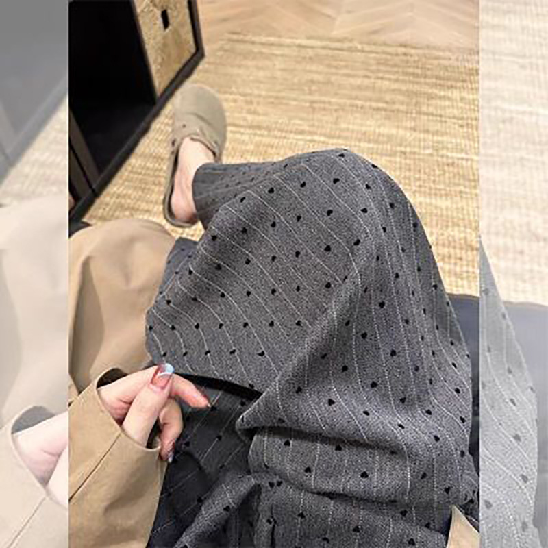 柄 パンツ 格子水玉モダンワイドパンツ