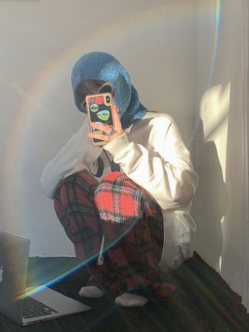 柄 パンツ 韓国風レトロチェック柄ゆったりカジュアルパンツ