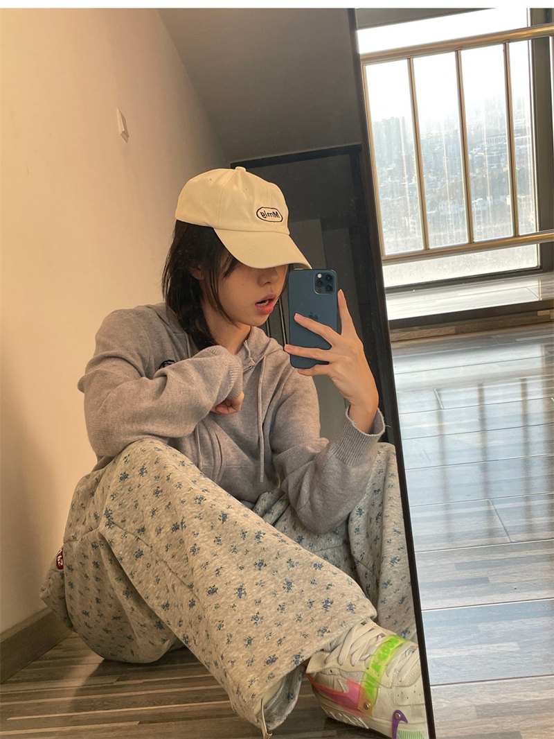 柄 パンツ 韓国風小花柄ワイドパンツゆったりおしゃれロングパンツ