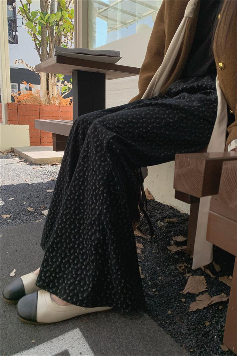 柄 パンツ 秋冬新作 ゆったり 小花柄 ロングパンツ