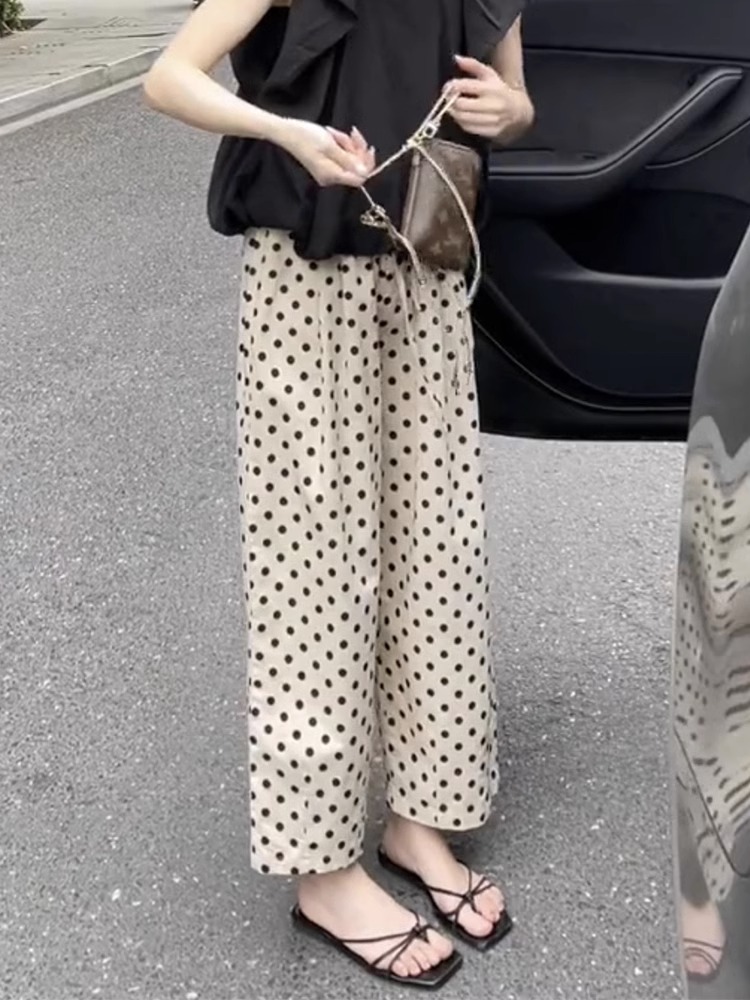 柄 パンツ シンプルドット柄パンツ