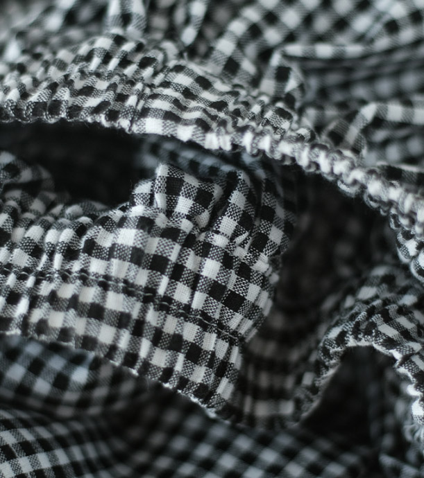 柄 パンツ 格子柄ワイドパンツ体系カバーギンガムチェック