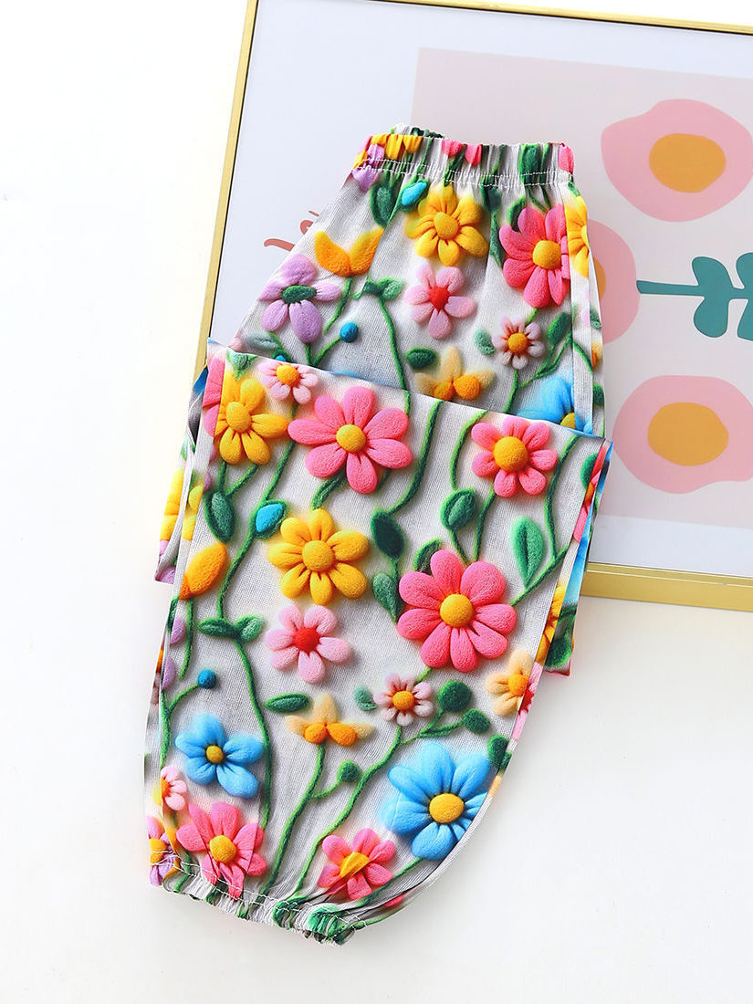 柄 パンツ 立体刺繍の花園ブルマパンツ