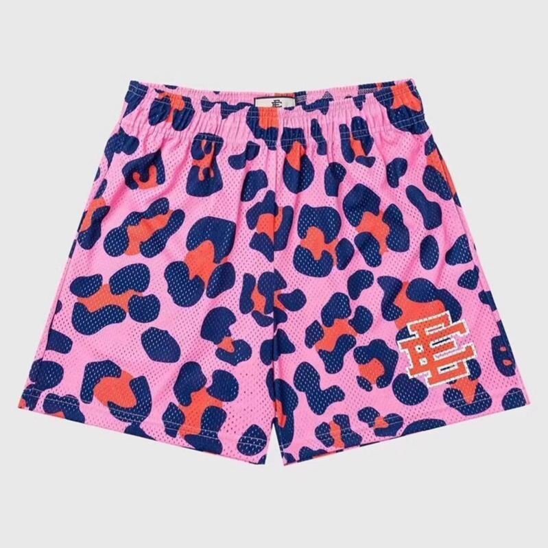 柄 パンツ 鮮やかヒョウ柄メッシュパンツ
