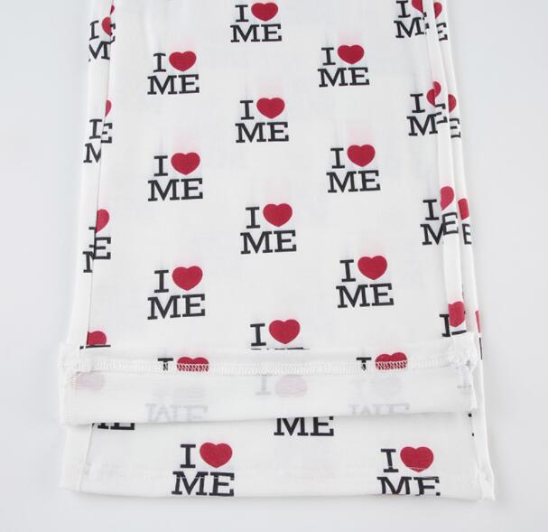 柄 パンツ ハート柄プリントワイドパンツ レディース