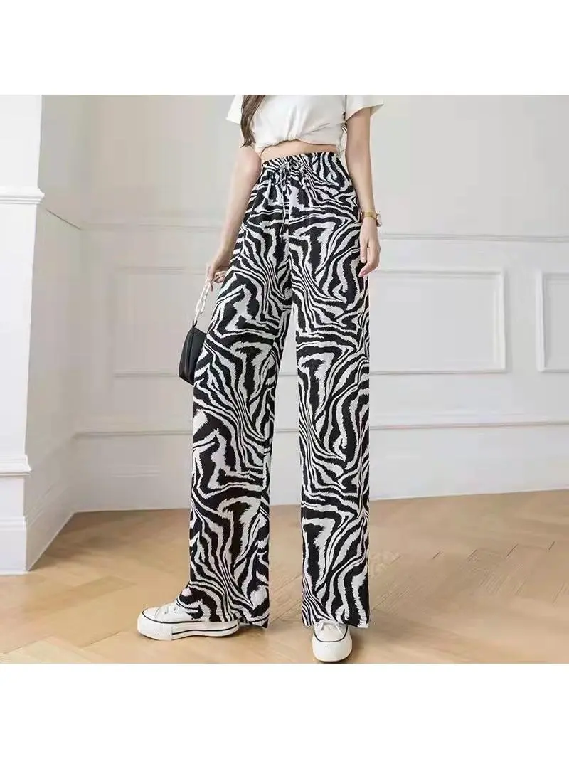 柄 パンツ 野性的ゼブラ柄ワイドパンツ