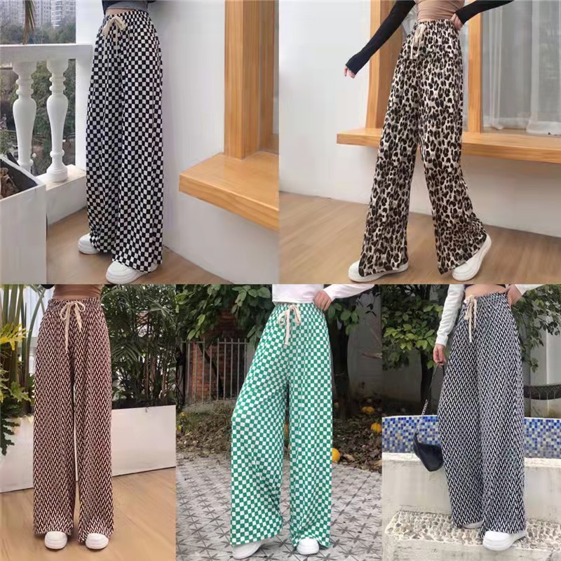 柄 パンツ 野性的美学 ワイドレッグパンツ