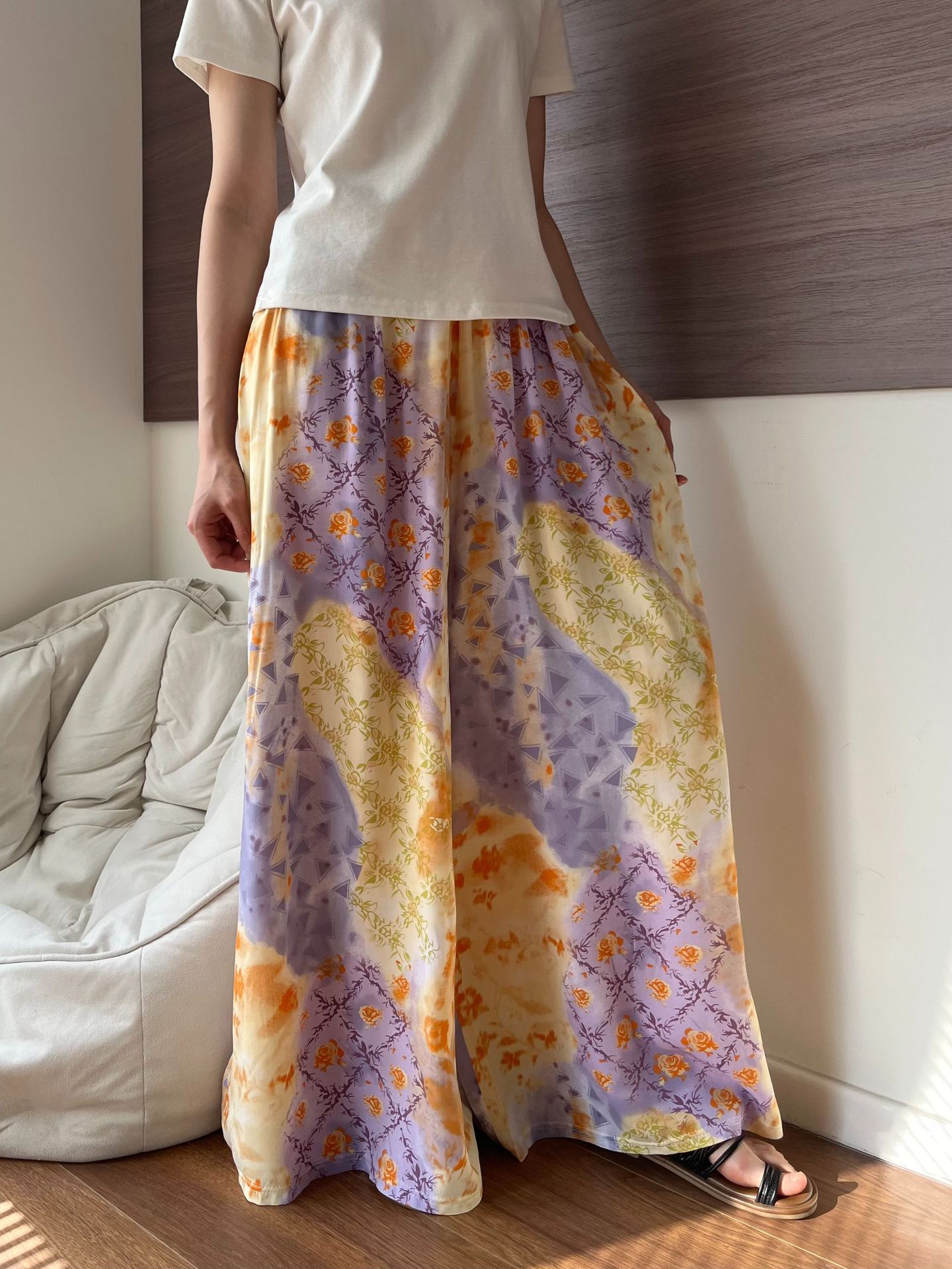 柄 パンツ 花園の舞 ワイドパンツ