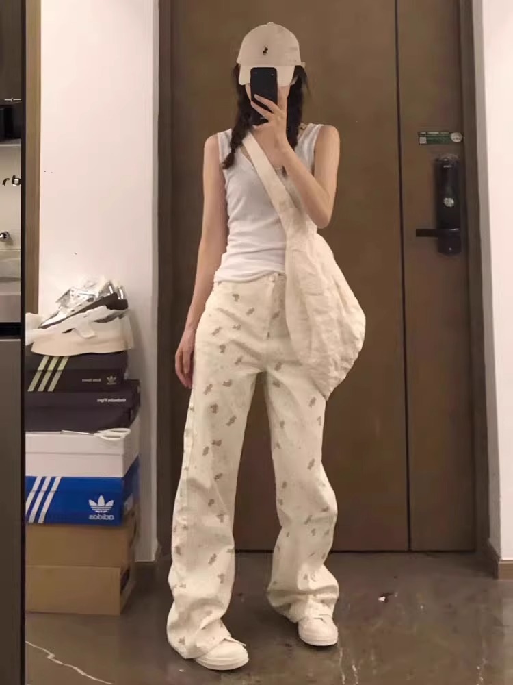 柄 パンツ 愛らしいわんこ柄ゆったりパンツ