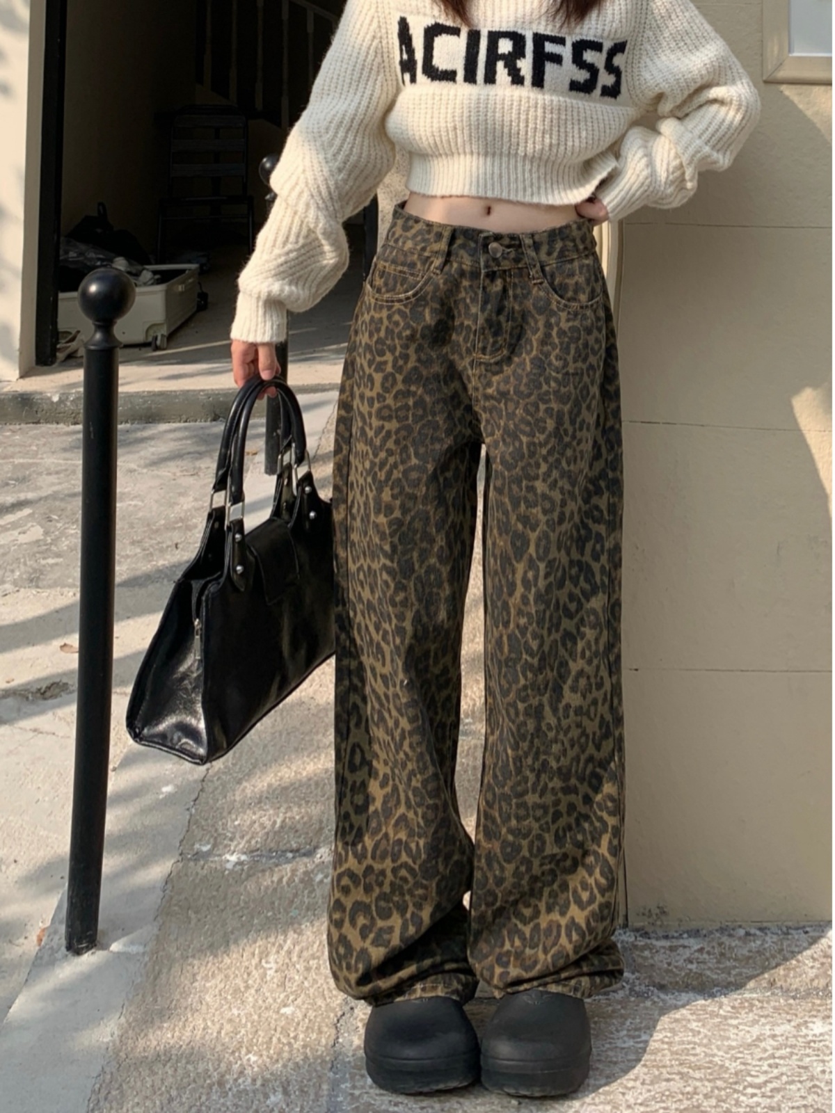 柄 パンツ 野性味あふれるワイドシルエット