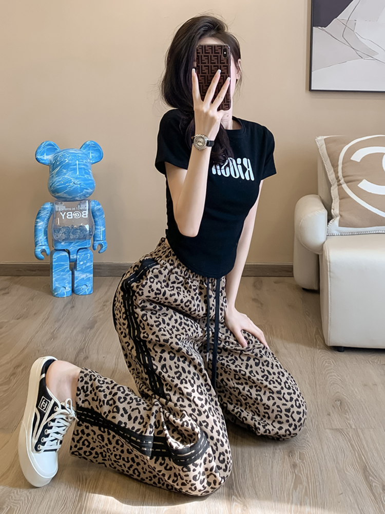 柄 パンツ 野性的ワイドシルエットパンツ