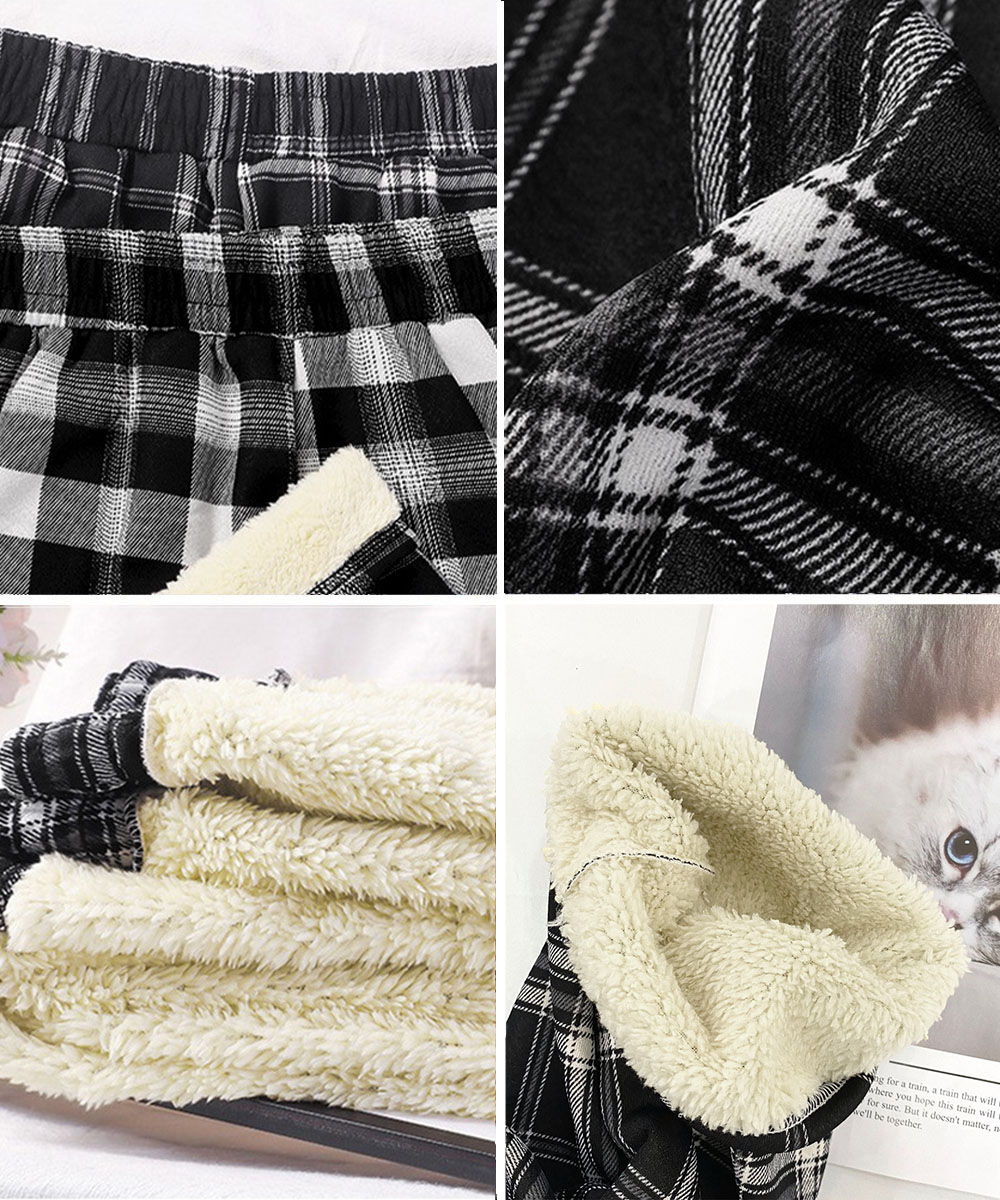 柄 パンツ 裏起毛チェック柄パンツ 防寒あったかボトムス