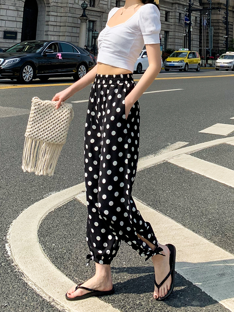 柄 パンツ レトロ水玉バルーンパンツ