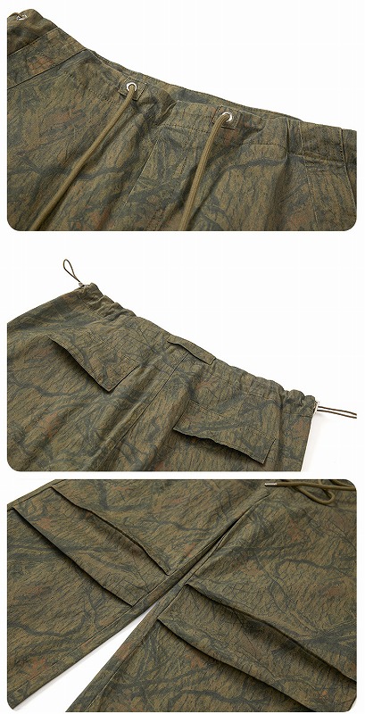 柄 パンツ 迷彩柄 ワイドパンツ 男女兼用 ストリート系 ボトムス