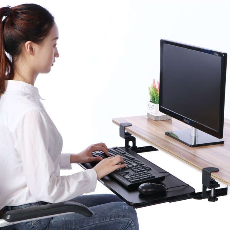 パソコンスタンド 高さ調節できる引き出し式キーボード台