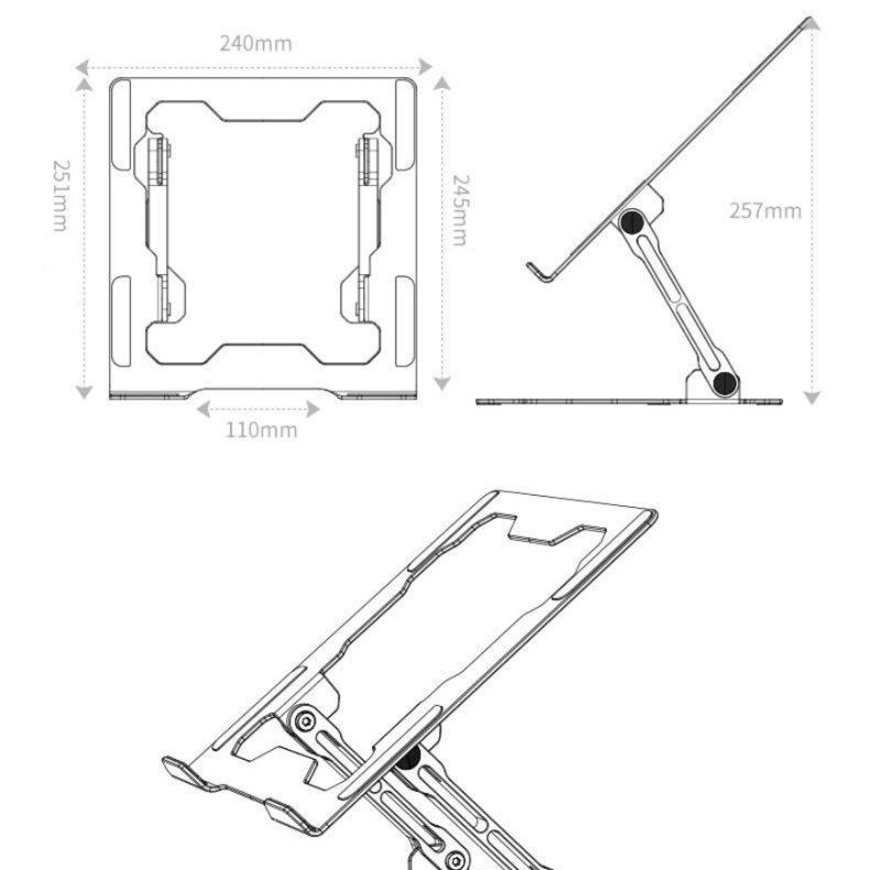 パソコンスタンド 折りたたみ式アルミ製パソコン冷却スタンド