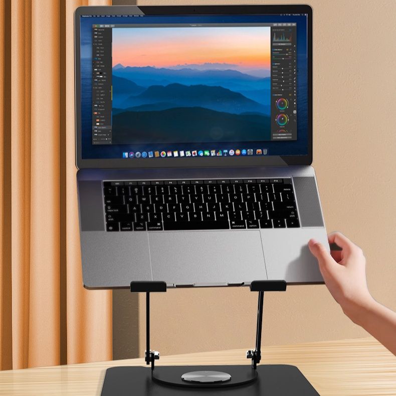 パソコンスタンド 三百六十度回転式高度調整パソコンスタンド