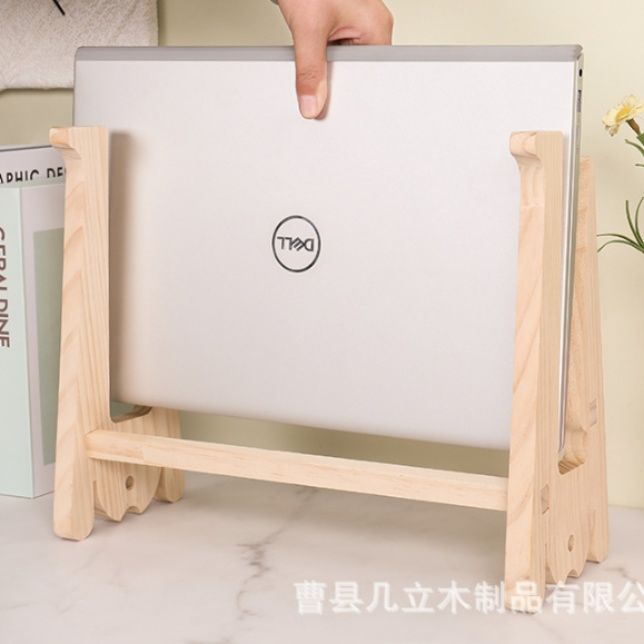 木製折りたたみ式縦置き収納パソコンスタンドノートパソコン