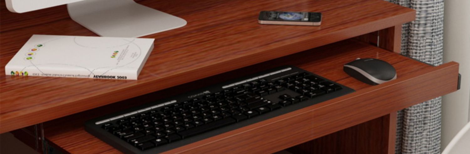 パソコンスタンド 引き出し式木製キーボードトレイ