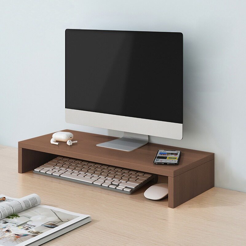 パソコンスタンド 木目調モニター台キーボード収納付卓上整理台