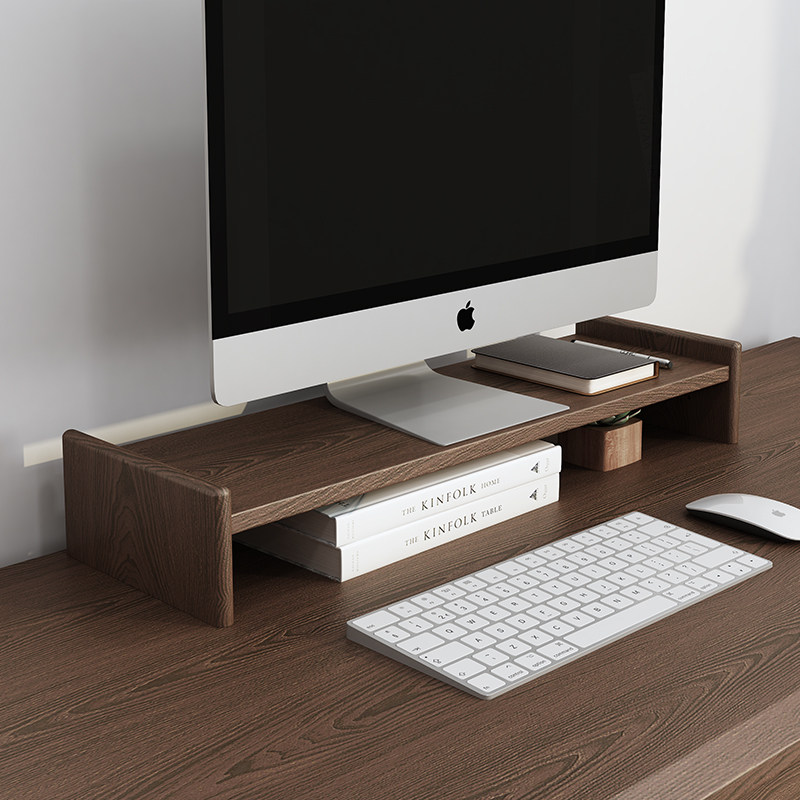 パソコンスタンド 木目調モニター台収納付きデスク整理棚
