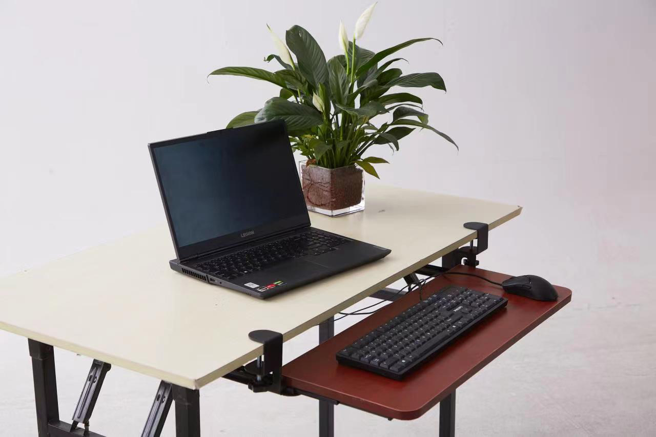 パソコンスタンド 引き出し式木製キーボードトレイ