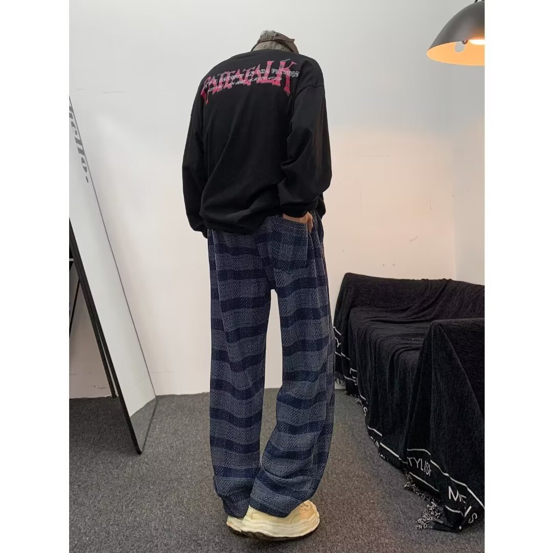 チェックパンツ ゆったりチェックワイドパンツ