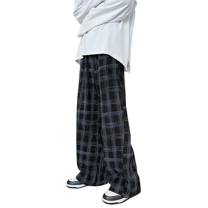チェックパンツ ゆったりタータン チェック ワイドパンツ
