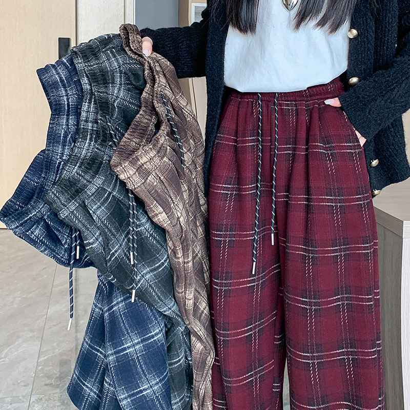 チェックパンツあったか裏起毛チェックパンツ